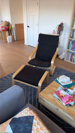 Black IKEA Poang Recliner Chair