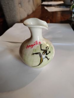 Vintage small hand painted ceramic bud vase
