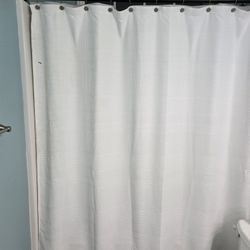 White Shower Curtain with Rings
