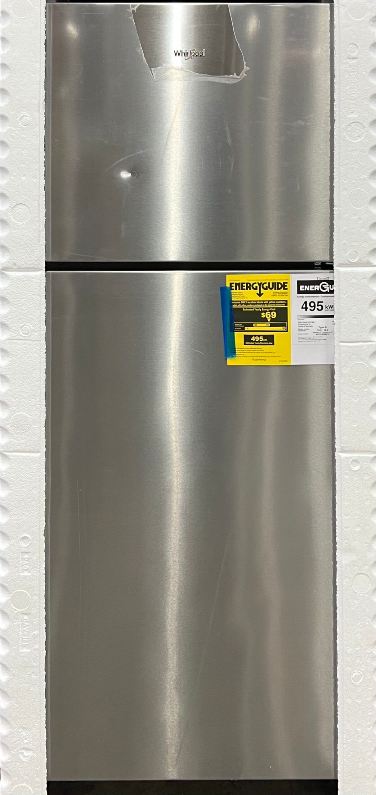 WHIRLPOOL Refrigerator Top-Freezer WRT318FMDM 02291 .