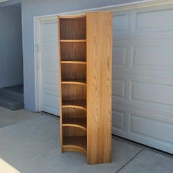 Vintage Danish Blonde Oak Corner Bookcase Shelving Unit Mid Century Made In Denmark