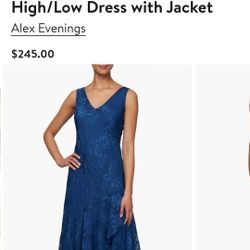 
ALEX  BLUE EVENING DRESS WITH SEQUIN DETAIL