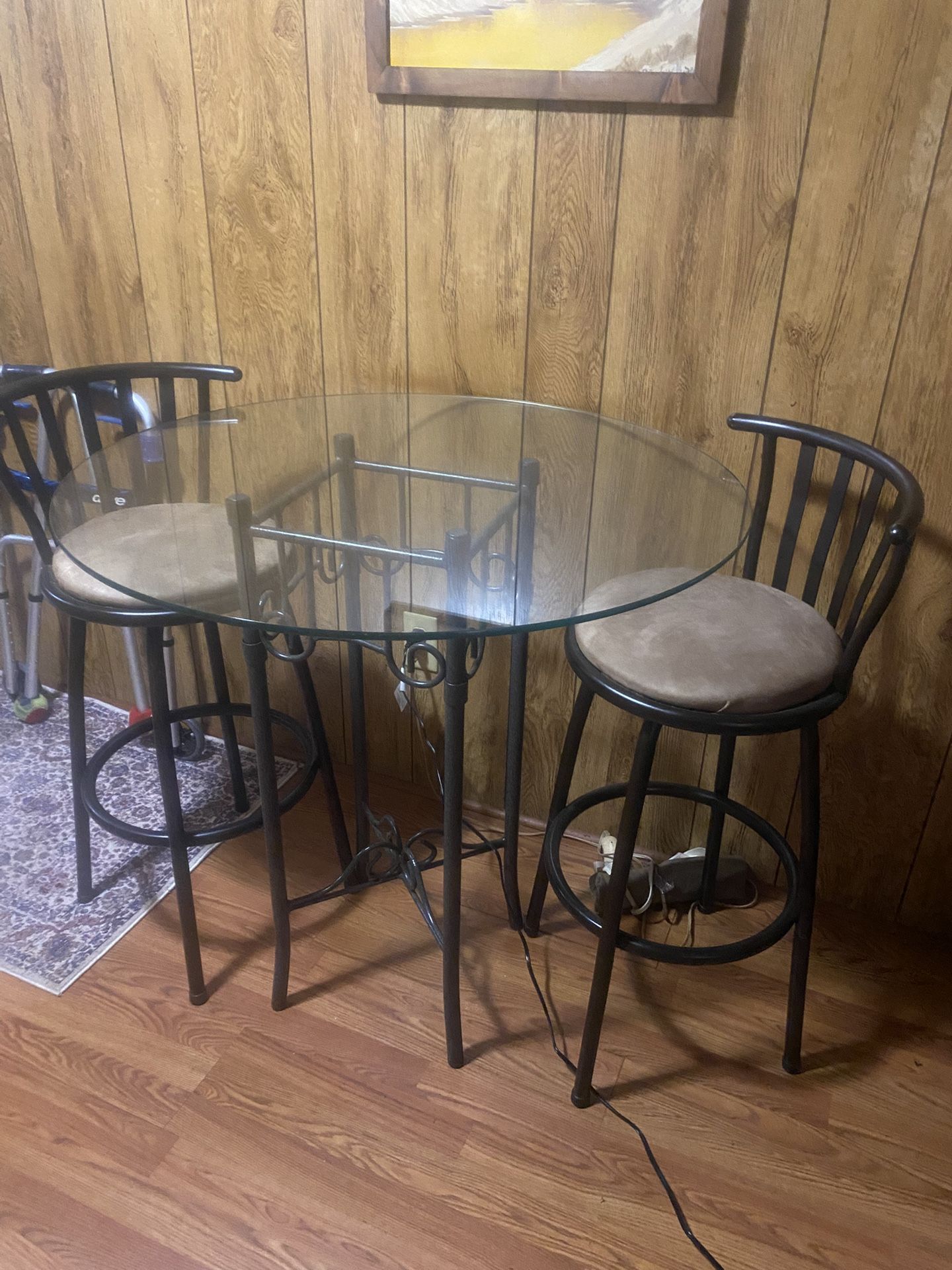 Glass Table W/ 2 Chairs 