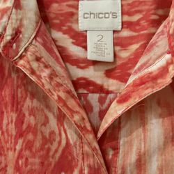 Chico Size 2 Beautiful Colorful Blouse