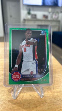 Jalen Duren 2025 Bowman Chrome Green Mojo SP 92/99