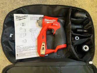 Milwaukee M12 FUEL 12V Lithium-lon Brushless Cordless 4-in-1 Installation 3/8 in. Drill Driver with 4 Tool Head (Tool-Only)