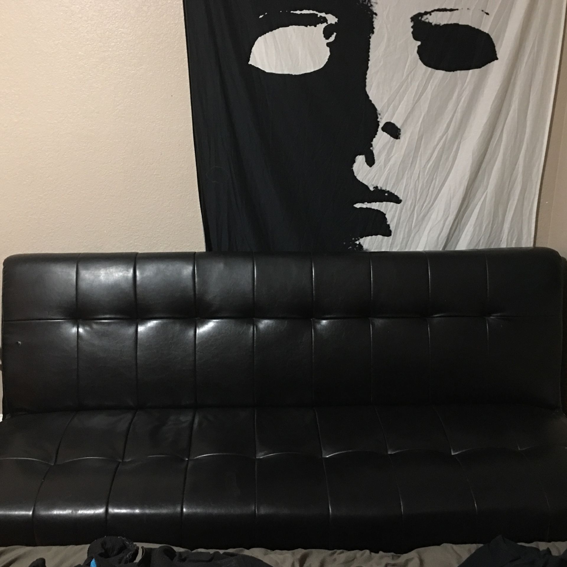 Black Leather Futon