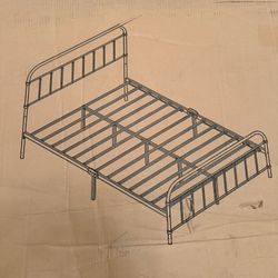✨New Full Size Metal Platform Bed/Easy Assembly/No Box Spring Needed/Black