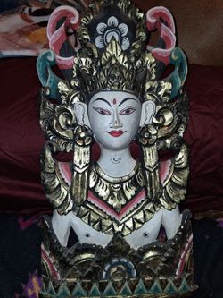 Wooden Goddess Tara Plague