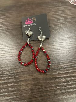 Red beaded earrings