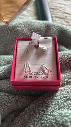 CZ earrings and sterling silver