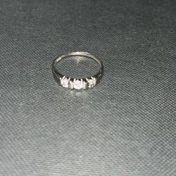 Silver 3 Stone Wedding Band