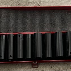 11-Piece 1/2" Drive Deep Impact Socket Set - SAE 3/8" - 1" w/ Case