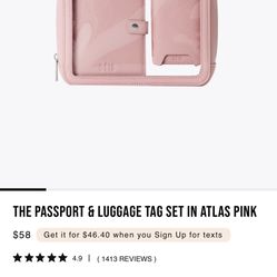 BÉIS The Passport & Luggage Tag Set - Atlas Pink