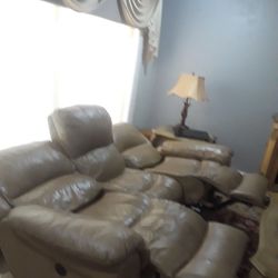 5 Seater  Real Leather  Sofa Set