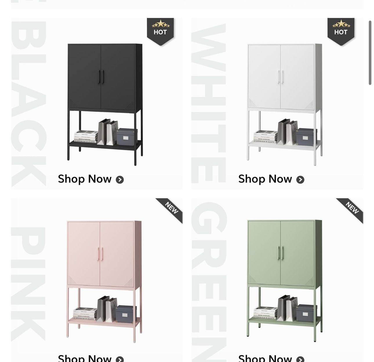 Metal Storage Cabinet with Doors and Shelves