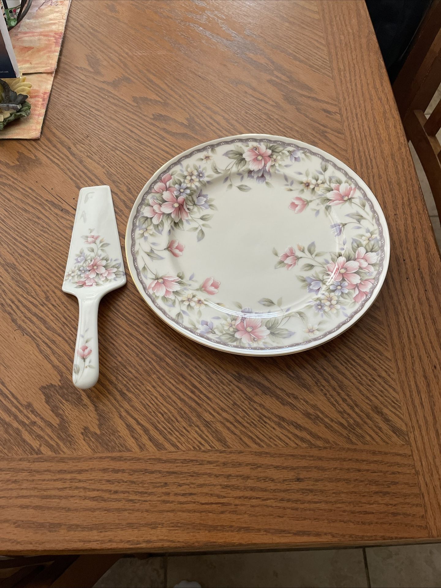 J Japanese Cake, Plate, And Cake Knife