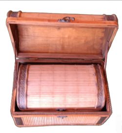 Vintage Bamboo Rattan Storage Chests Set of 3 Stacking Beautiful!