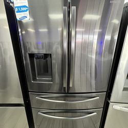 Samsung - 28 cu. ft. 4-Door French Door Smart Refrigerator in Fingerprint Resistant Stainless Steel
