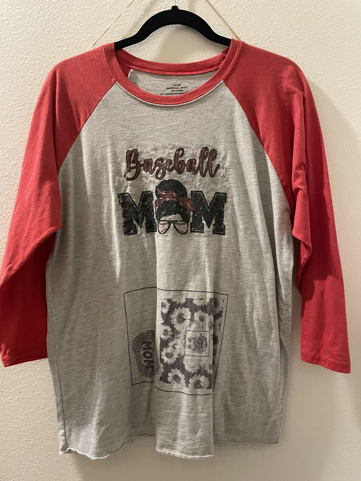 Baseball Mom Tee, Size Large