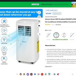 Ktaxon Smart WiFi Enabled 8000BTU Portable Air Conditioner. Brand New.