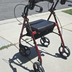 Four-wheel rollator walker