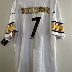 BEN ROETHLISBERGER SIGNED PITTSBURGH STEELERS AUTOGRAPHED NIKE JERSEY COA XL 869
