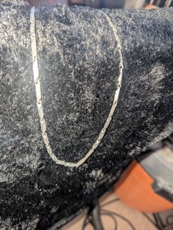 Men's Silver Necklace Diamond Design 20 In