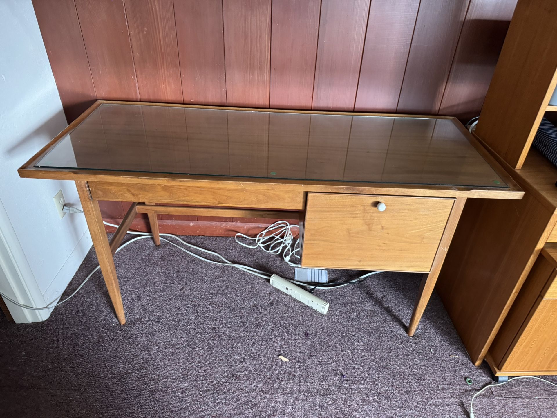 Teak 2-Drawer Desk – 60"W x 24"D x 29"H