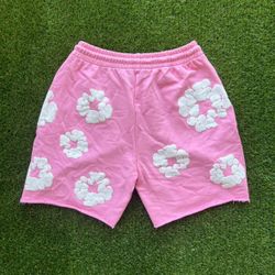 Pink denim tears shorts