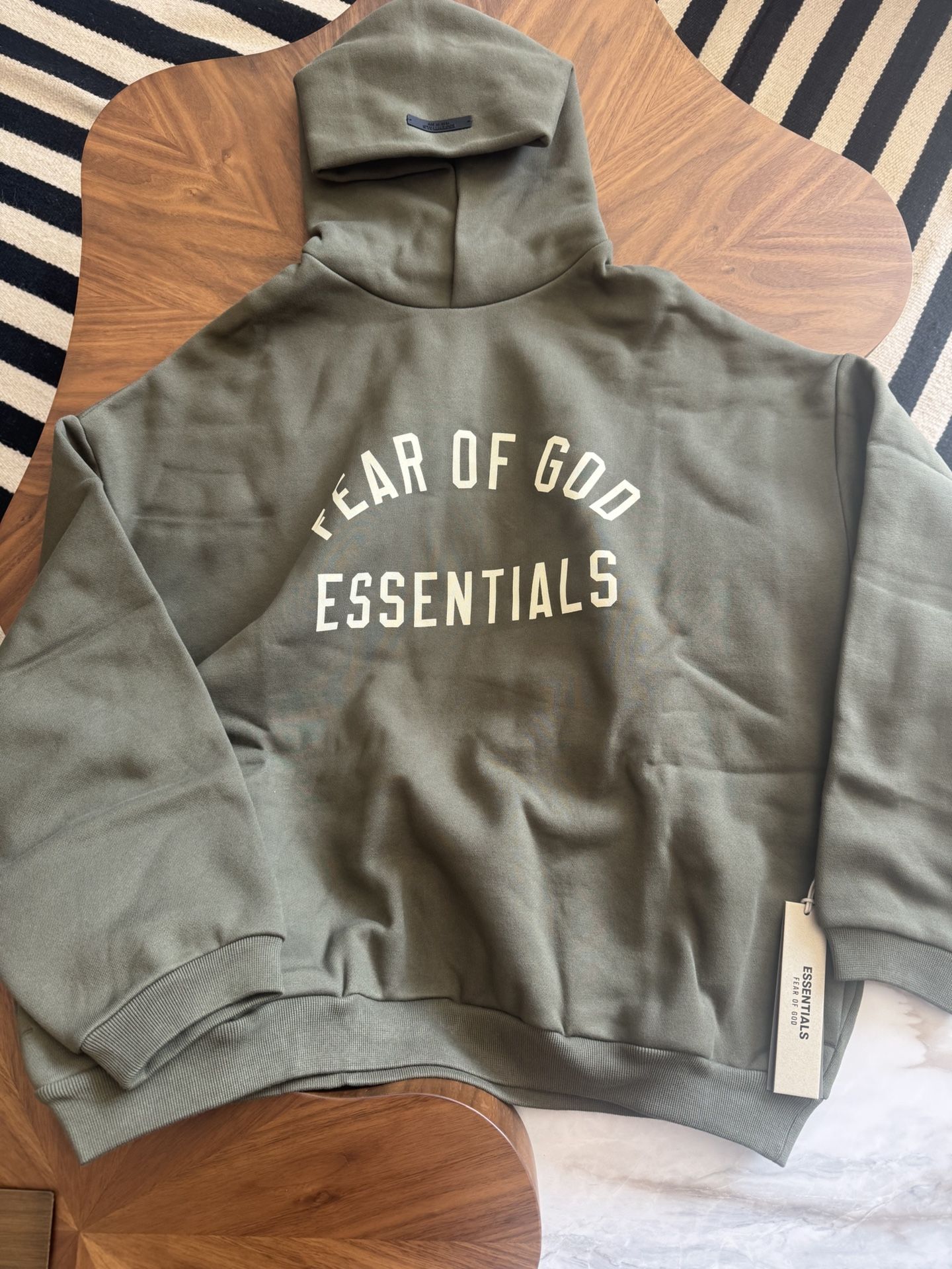 Military Green FEAR OF GOD ESSENTIALS Hoodie