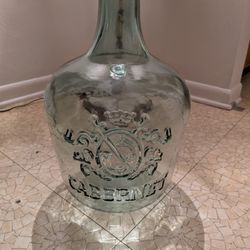 Glass Cabernet Jug  Vintage Very Thick And Heavy 