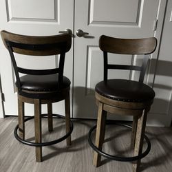 Two Sturdy 24.25” Modern Swivel Counter Height Barstool