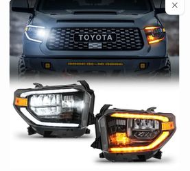 Led headlights for 2014-2021 Toyota Tundra dot saw approved