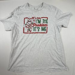 Bella+Canvas 2XL Gray Graphic T-Shirt with Christmas Design