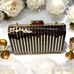  Sparkling Metallic Black with Gold  Purse Clutch – A Unique Statement Piece!