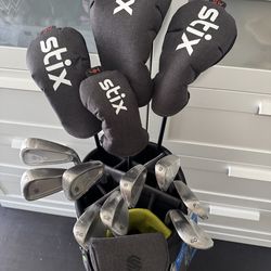 Stix 14pc Golf Set With Motocaddy Golf Bag . Everything is in wrapper and in new condition. Bag does come with the rain cover. $680 set price