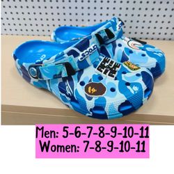 Bape X crocs, blue, new