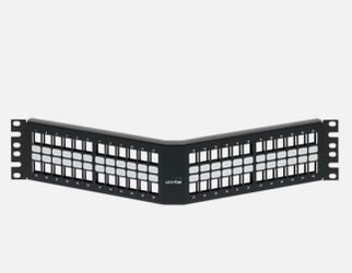Leviton 49256-H48 QuickPort Angled Patch Panel | 48-Port, 2RU, Black – NEW