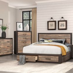 4 PC BEDROOM SET NEW IN BOX (MATTRESS AND CHEST SOLD SEPARATELY)