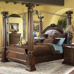 King Size Ashley Furniture Bed Frame - North Shore (Project Piece / Parts)