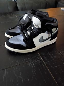 Grey and White with Black Suede