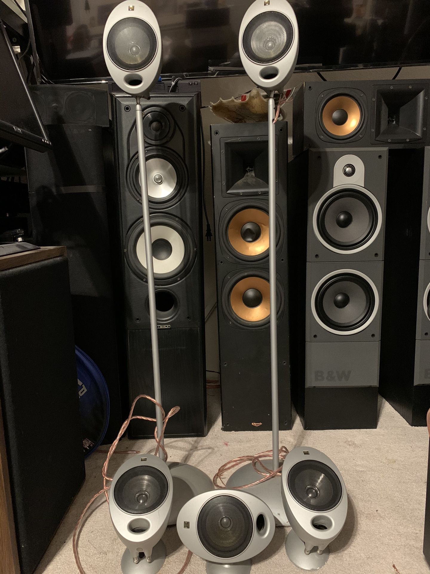 KEF HTS2001 HOME THEATER SPEAKERS w/ STANDS