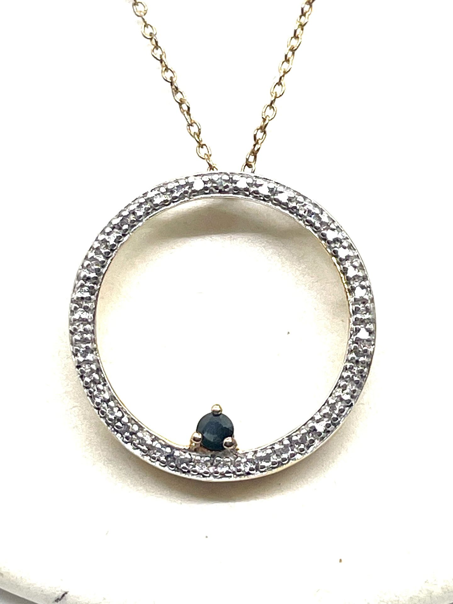 Gold Plated Sapphire Necklace 18”
