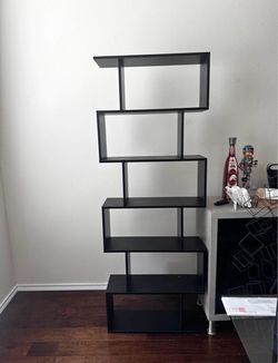 Tall Modern Designer Geometric Display Shelf Bookcase – 78" x 27.5" x 10"