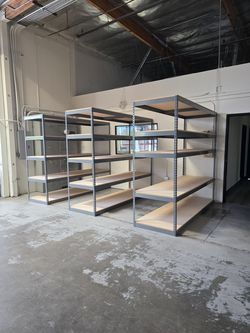 Industrial Warehouse Shelving 96 in W x 30 in D Boltless Steel Rivet 5 Tier Rack Storage Stronger Than Homedepot Lowes And Costco Delivery Available