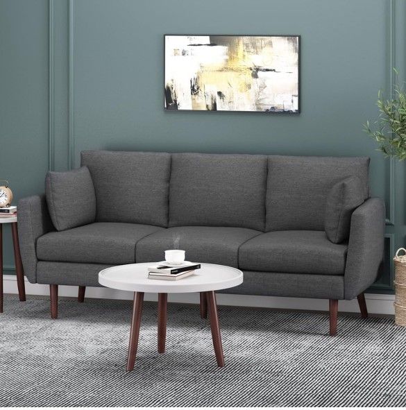 3-Seater Sofa with Wooden Support Legs