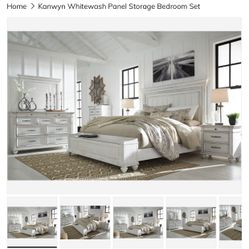 Kanwyn Whitewash Bedroom Set 