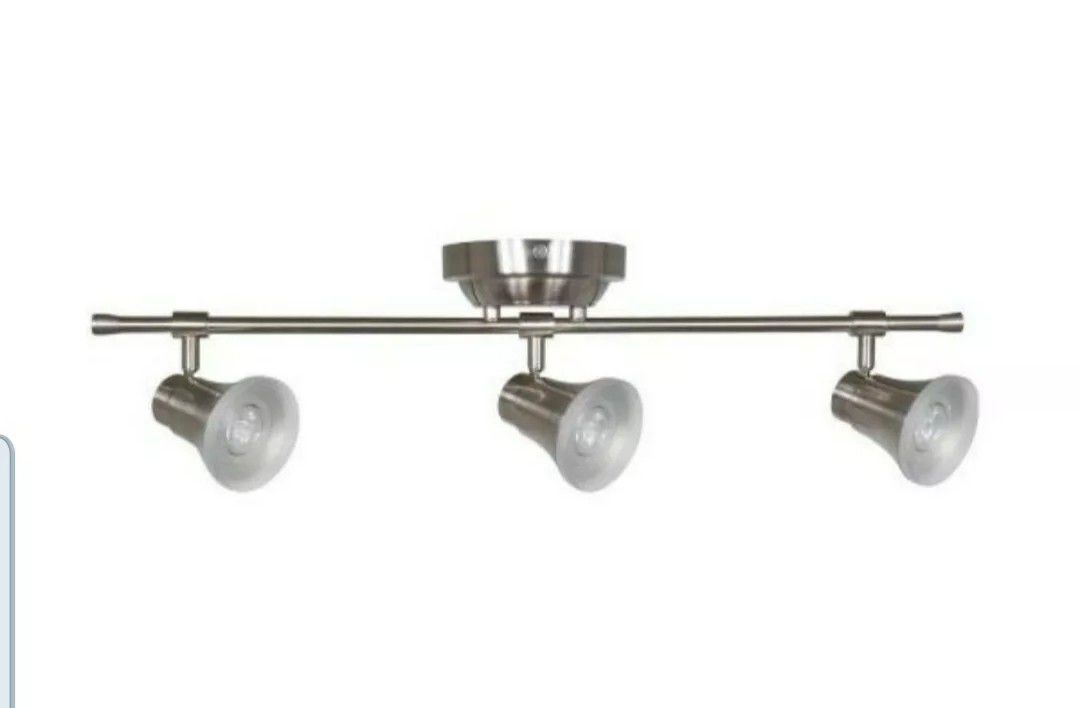 LED Fixed Track Light Fixture 2 ft. 3-Light Satin Nickel LED Fixed Track with 400 LM/Head Brand New