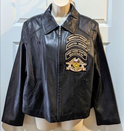 EUC Harley-Davidson Motorcycle Club LNR Nordstrom Women's Black Leather Jacket